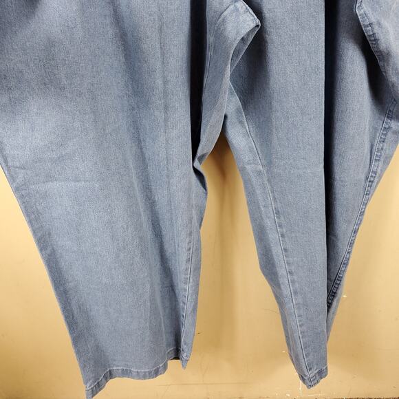 Woman Within Light Wash Pull-on Straight Leg Jeans Size 38W - Picture 5 of 10